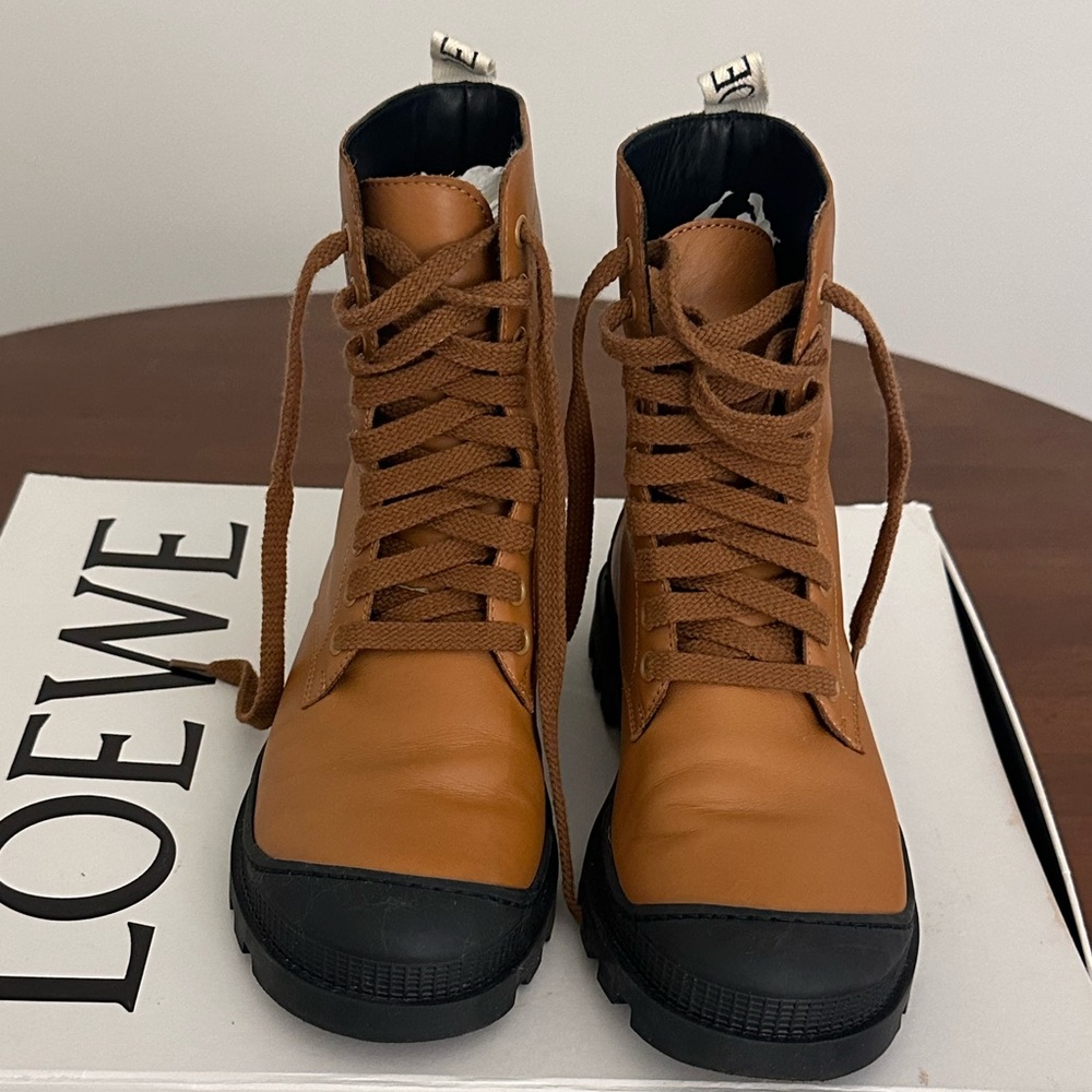Loewe Leather Combat Boots - Brown
Size 38 (8 US)